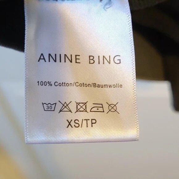 Anine Bing City Love Sweatshirt XS Lucy Hale Charcoal Black Gray Cotton Off Duty - Picture 10 of 14